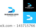 Creative letter B wave illustration logo design. Initial B water flow concept logo design template 143715766