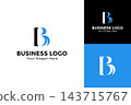 Creative letter B wave logo illustration. Silhouette sailing boat concept logo design template 143715767
