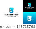 Creative letter B wave logo illustration. Silhouette sailing boat concept logo design template 143715768
