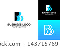 Creative letter B wave logo illustration. Silhouette sailing boat concept logo design template 143715769