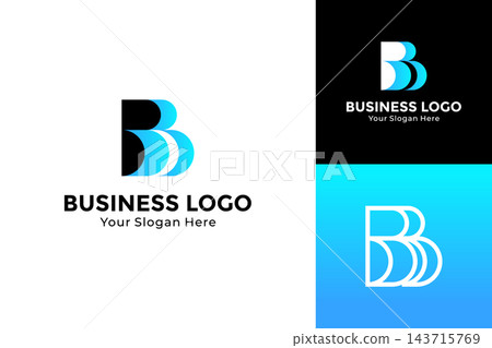 Creative letter B wave logo illustration. Silhouette sailing boat concept logo design template Creative letter B wave logo illustration. Silhouette sailing boat concept logo design template 143715769