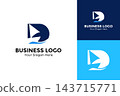 Creative letter B wave logo illustration. Silhouette sailing boat concept logo design template 143715771