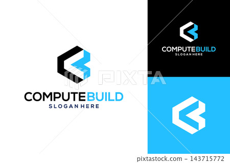 Geometric letter C B technology and real estate logo design template. Initial C and B building logo design Geometric letter C B technology and real estate logo design template. Initial C and B building logo design 143715772