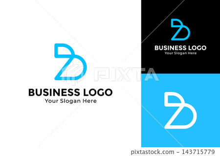 Creative monogram letter B logo template. Initial B business logo design 143715779