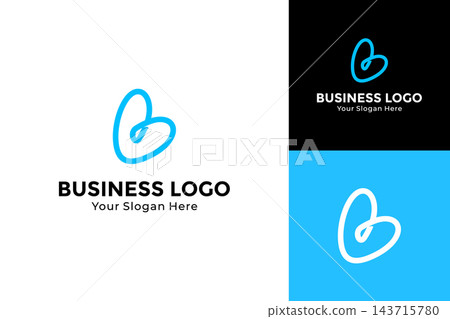 Creative monogram letter B logo template. Initial B business logo design 143715780