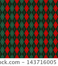 Christmas Red Green Argyle Seamless Pattern Vector 143716005