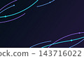 科技資產以閃亮的霓虹色曲線和深色背景為特色。 143716022