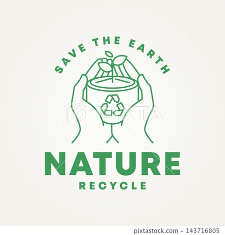 minimalist hand hold seed plant recycle nature line art icon badge logo vector illustration design. simple modern ecology, sustainability, renew emblem logo concept minimalist hand hold seed plant recycle nature line art icon badge logo vector illustration design. simple modern ecology, sustainability, renew emblem logo concept 143716805