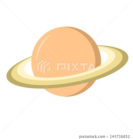 Saturn Planet with Distinctive Ring System in a Simple Space Illustration Saturn Planet with Distinctive Ring System in a Simple Space Illustration 143716852