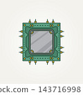 minimalist processor circuit icon logo vector illustration design. simple modern processor board circuit logo concept 143716998