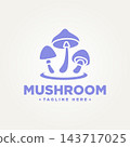 minimalist mushroom silhouette flat icon logo vector illustration design. simple modern organic food oysters for agricultural products logo concept 143717025