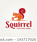 minimalist squirrel carrying acorn silhouette flat icon logo vector illustration design 143717026