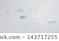 UX glass liquid effect buttons elements bg 3d render 143717255