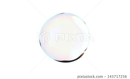 Single soap bubble on white bg 3d render 143717256