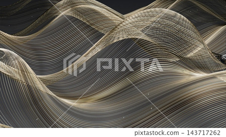 Curve golden lines bg 3d render Curve golden lines bg 3d render 143717262