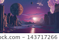 Alien planet landscape futuristic 3d render 143717266