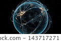 Earth connections join dots bg 3d render 143717271