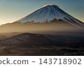 富士山在黎明看見從Shoin湖·全景山 143718902