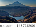 清晨從莊司峠看到的富士山和莊司湖。 143718980