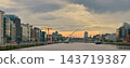 Dublin, Ireland - July 26, 2020 Cityscape  and river Liffey 143719387