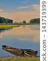 Boats on danube river in spring time 143719399