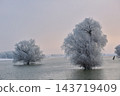 Winter Sunrise and Danube river 143719409