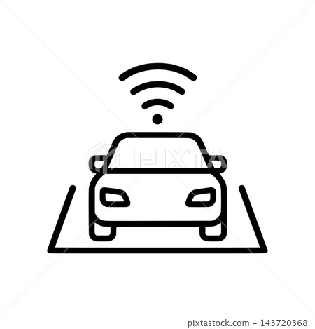 帶停車感應器的停車位 - 單色向量圖標 143720368