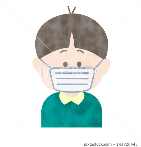 Watercolor-style illustration of a child wearing a mask Watercolor-style illustration of a child wearing a mask 143720445
