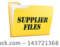 Supplier Files yellow folder with documents. 3D rendering 143721368
