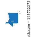 speech bubble icon with a human head profile and three typing dots inside 143722273