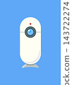 white security webcam illustration with blue lens for home monitoring 143722274