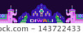 Happy Diwali, festival of light, Hindu traditional Festival Deepavali  Cute greeting card, poster, flyer, cover, banner with elephant, Indian pattern, lantern, peacock and diya Vector flat cartoon 143722433