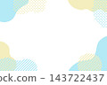 Cute and relaxed geometric pattern frame background (light blue and yellow) 143722437