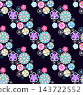 Japanese traditional floral seamless pattern Art vintage patchwork  abstract flower retro background Vector modern illustration for wallpaper, kimono, textile, fabric 143722552