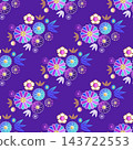 Art japanese modern seamless pattern flowers for vintage kimono, fabric, paper, wallpaper, cover 143722553