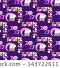 Happy Chinese New Year 2027, Zodiac sign, lunar new year of the Goat Border seamless pattern  Vector template zodiac symbol animal mascot icon illustration 143722611