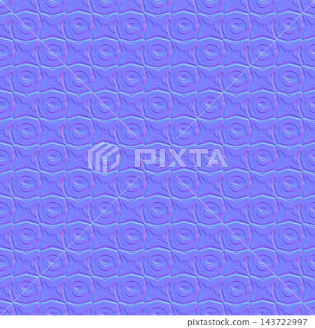 PBR Normal Map for Diagonal Octagon Ring Medallion Tile 143722997
