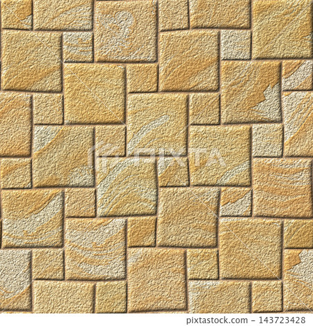 Seamless Sandy Hopscotch Stone Paving Texture Seamless Sandy Hopscotch Stone Paving Texture 143723428
