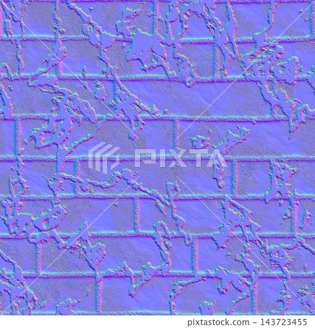 Eroded Stucco Overlay on Brickwork Normal Map Eroded Stucco Overlay on Brickwork Normal Map 143723455
