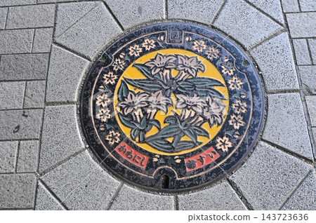 兵庫縣川西市的井蓋 兵庫縣川西市的井蓋 143723636