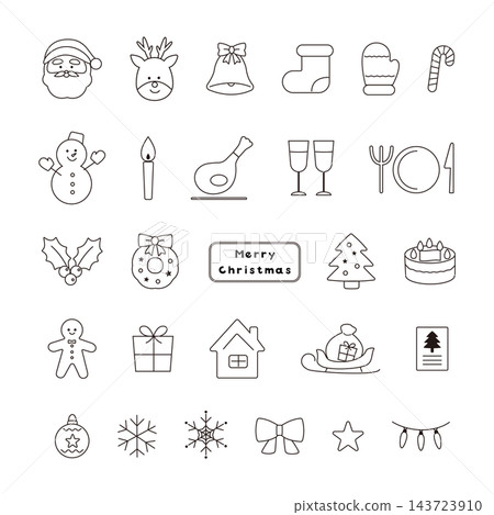 A set of simple and cute Christmas icons A set of simple and cute Christmas icons 143723910