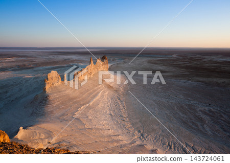 Stunning Mangystau landscape, Kazakhstan. Ak Orpa pinnacles view, Bozzhira valley Stunning Mangystau landscape, Kazakhstan. Ak Orpa pinnacles view, Bozzhira valley 143724061