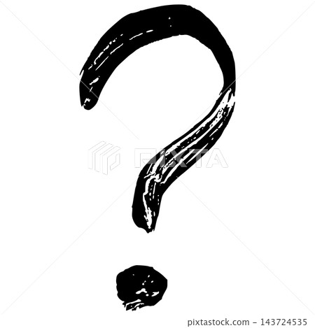 Hand painted ink brush question mark icon illustration isolated on transparent background. Black paint query symbol design element clip art for FAQ help icon. Hand painted ink brush question mark icon illustration isolated on transparent background. Black paint query symbol design element clip art for FAQ help icon. 143724535