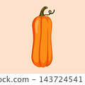 Pumpkin Letter I Vector Clipart for Autumn Alphabet Design 143724541