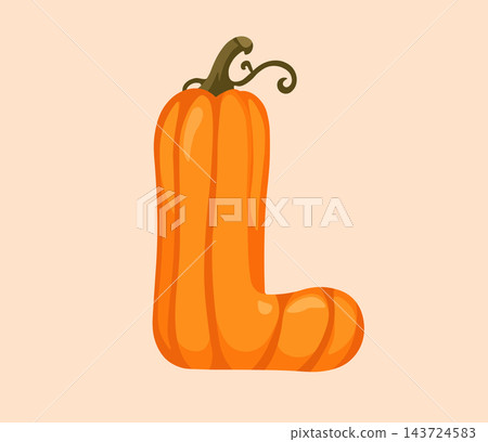 Pumpkin Letter L Vector Clipart for Autumn Alphabet Design Pumpkin Letter L Vector Clipart for Autumn Alphabet Design 143724583