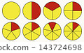 Coaching blank. Segmented charts. Parts of diagram wheel from 1 to 8. Template of pie chart. Sectors divide the circle on equal parts. Outline black graphics. Set of pie charts, pizza charts. 143724698