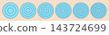 Coaching mint blue wheel of 2, 3, 4, 5, 6 and 7 concentric circles on pink. Life blank. Habits tracker of wheel of life. Polar grid graph paper.Diagram divided from two to seven round segments. 143724699