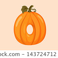 Pumpkin Letter O Vector Clipart for Autumn Alphabet Design 143724712