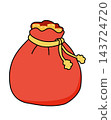 Red gift sack bag tied with gold cord santa present element sticker print visual graphic clipart artwork design icon illustration Red gift sack bag tied with gold cord santa present element sticker print visual graphic clipart artwork design icon illustration 143724720