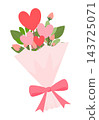 Bouquet of pink roses and hearts romantic valentine floral element sticker print visual graphic clipart artwork design icon illustration Bouquet of pink roses and hearts romantic valentine floral element sticker print visual graphic clipart artwork design icon illustration 143725071